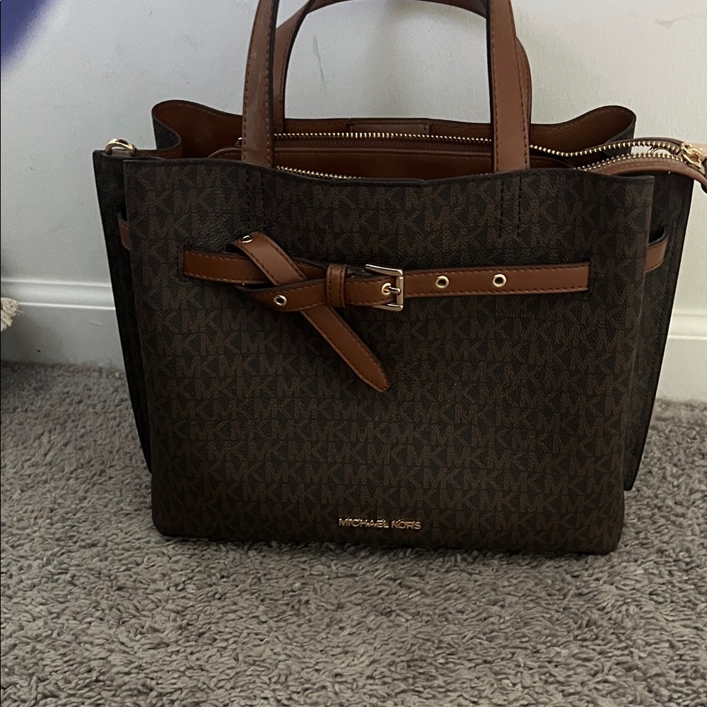 Michael Kors Black and Brown Satchel